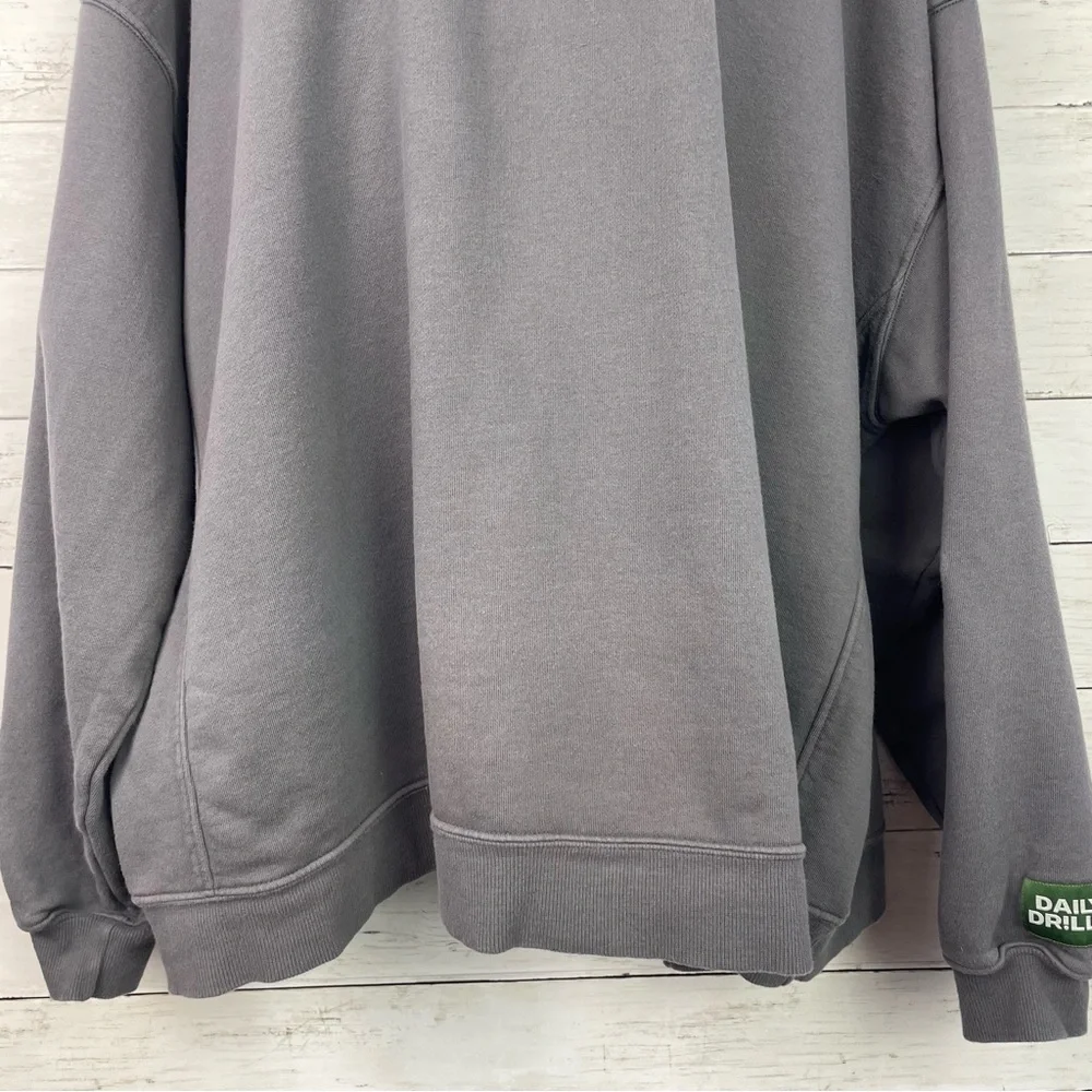 Daily Drills Oversized Crew Neck Sweatshirt Unisex M/L Vintage Black - Picture 4 of 15